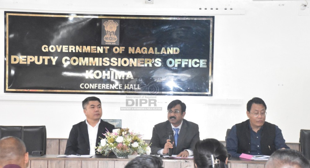 Secretary, Election Commission of India, Binod Kumar, with the state election officials reviews the progress of the SIR exercise in Kohima district at DC’s Office, Kohima on August 20. (DIPR Photo)
